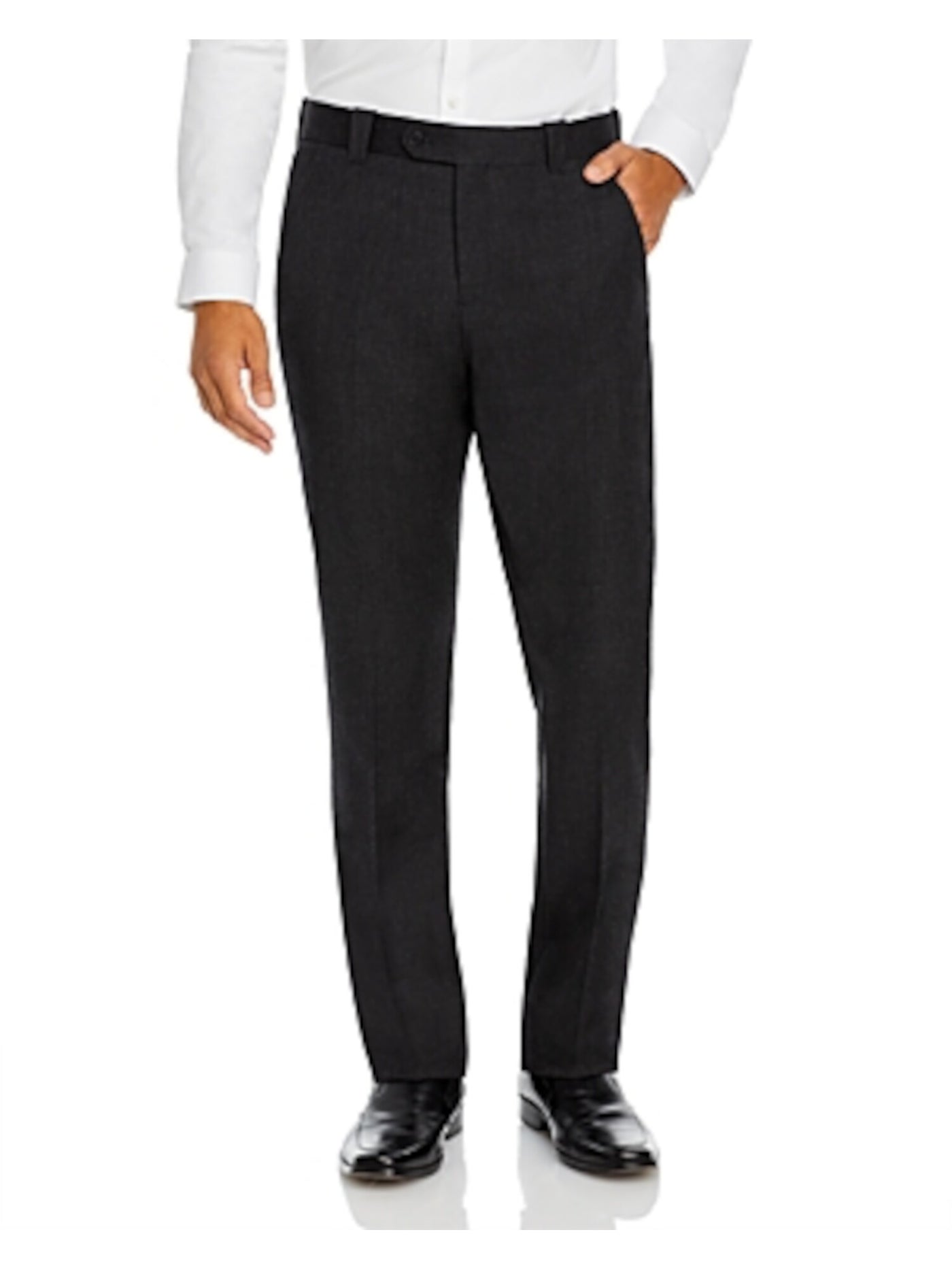 The Mens store Mens Black Straight Leg, Classic Fit Cashmere Pants 33W X 32L
