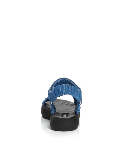 AQUA Womens Blue Adjustable Strap Cushioned Tenly Square Toe Platform Slingback Sandal 7 M
