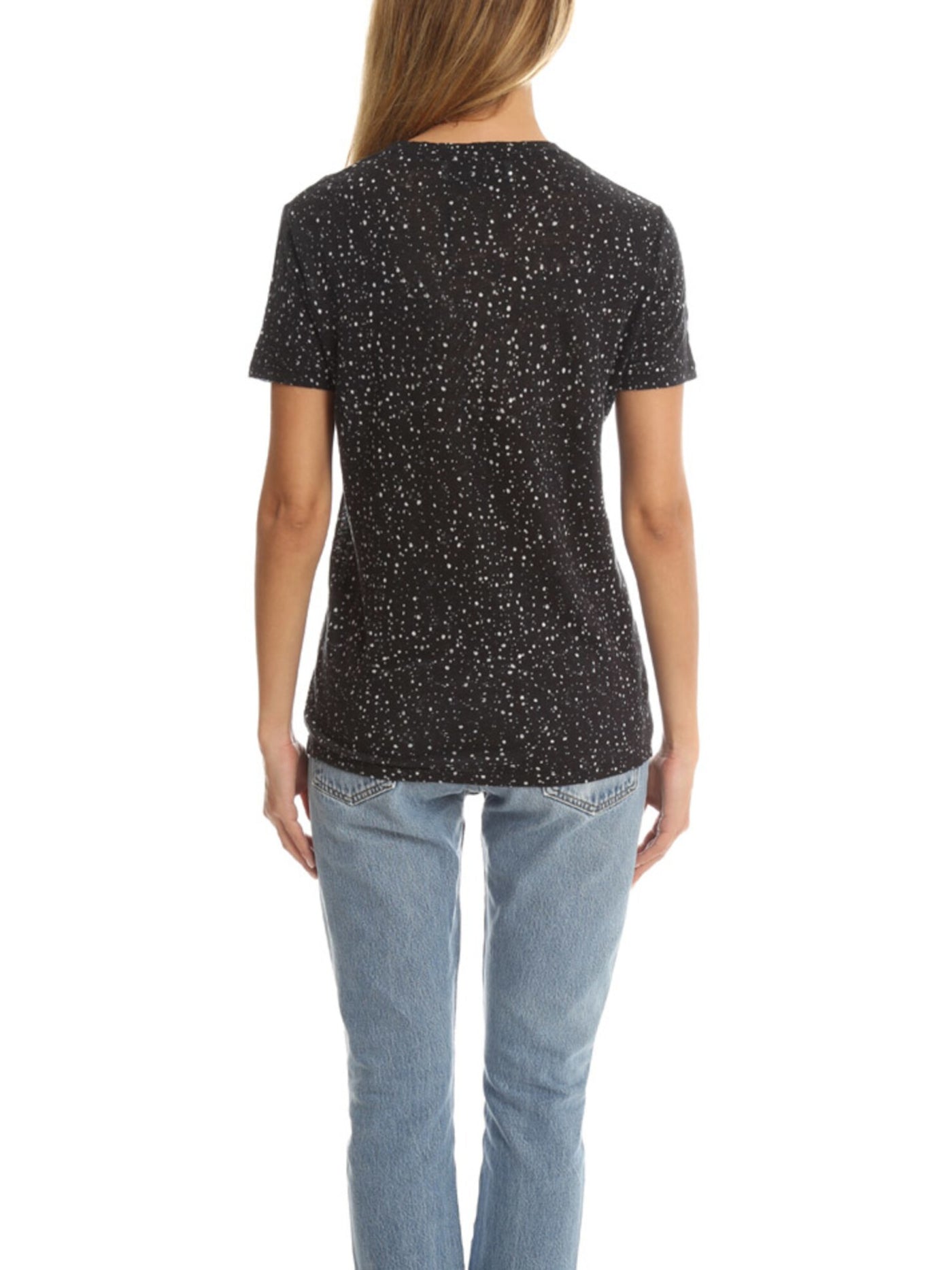 IRO.JEANS Womens Black Speckle Short Sleeve Crew Neck T-Shirt Size: XS