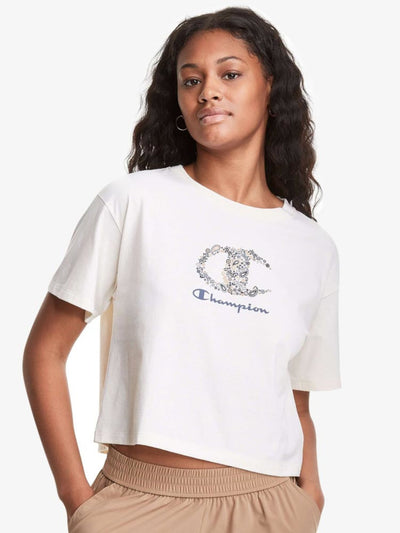 CHAMPION Womens Ivory Short Sleeve Crew Neck T-Shirt XL