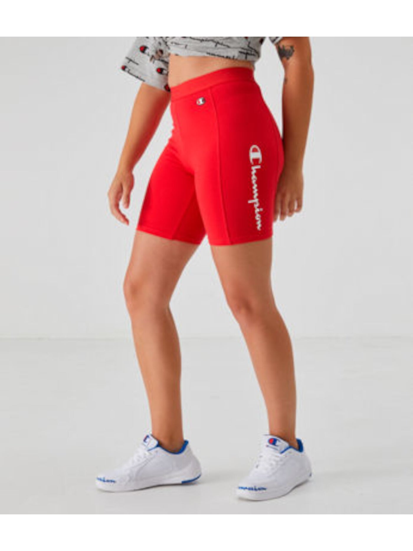 CHAMPION Womens Red Stretch Active Wear High Waist Shorts S