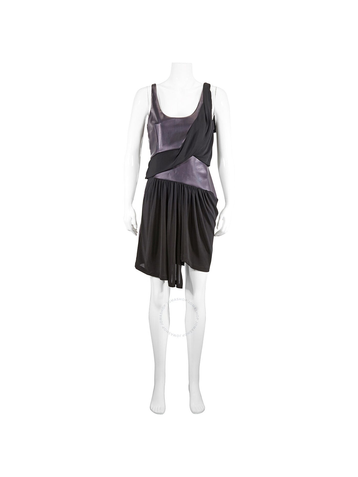 Atlein Womens Black Sleeveless Above The Knee Trapeze Dress Size: 34