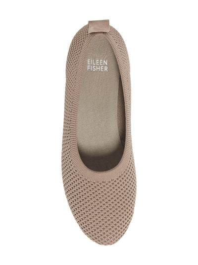EILEEN FISHER Womens Taupe Beige Knit Slip Resistant Lightweight Stretch Arch Support Breathable Naomi 2 Round Toe Slip On Ballet Flats 6.5 M