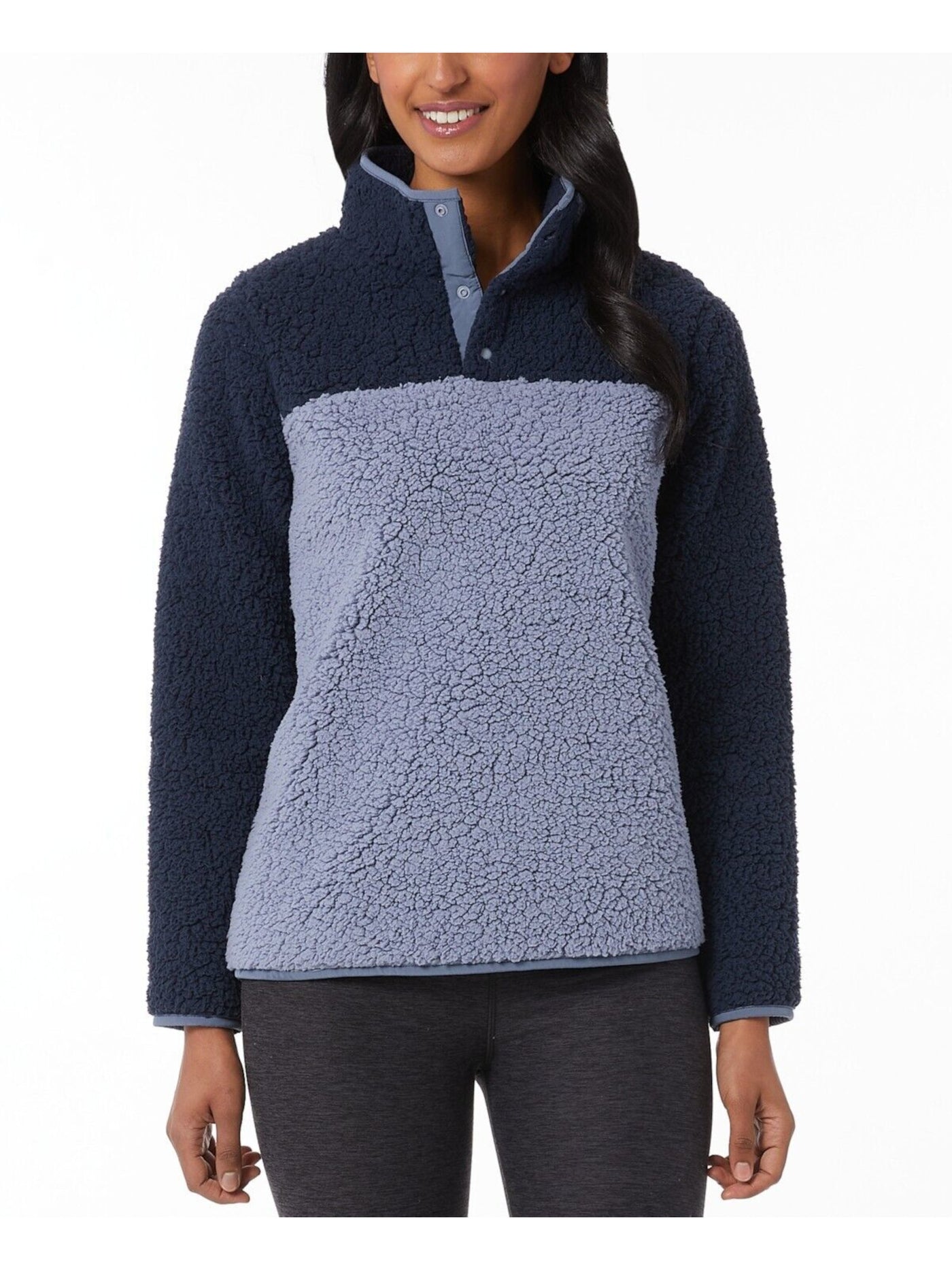 32 DEGREES HEAT Womens Blue Color Block Sweatshirt XL