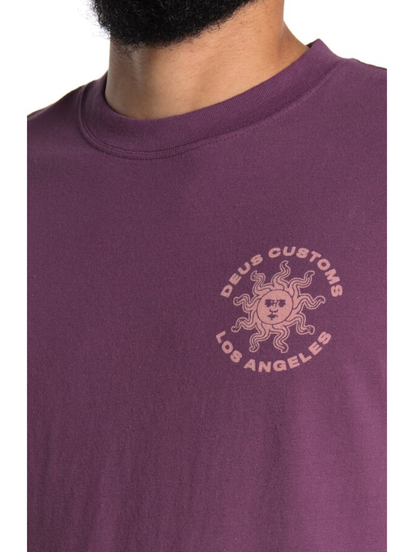 HYBRID APPAREL Mens Purple Logo Graphic Short Sleeve Classic Fit Casual Shirt S