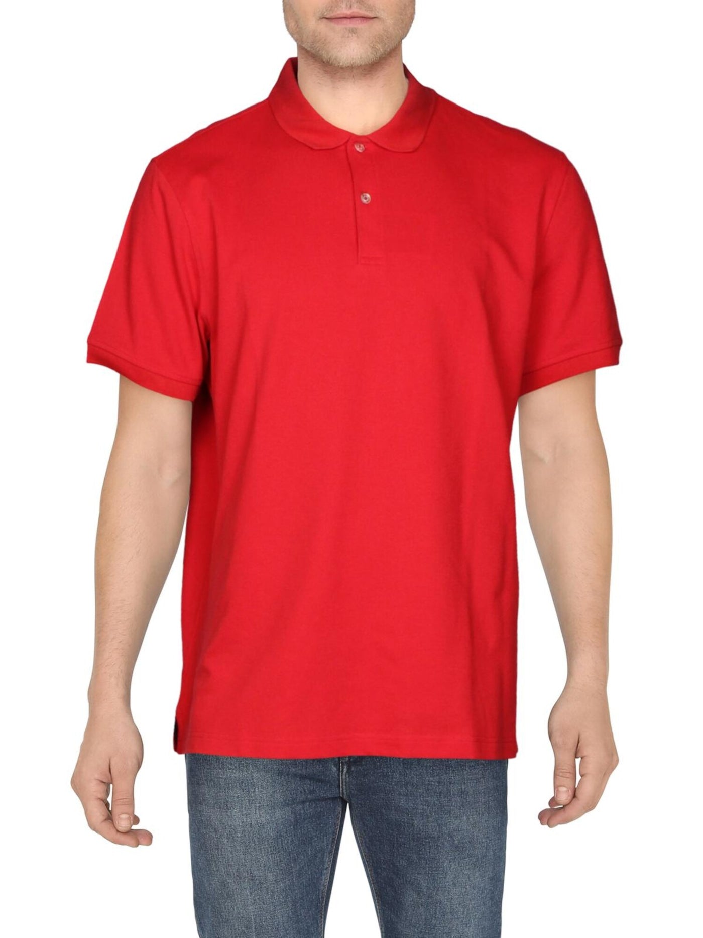 CLUBROOM Mens Red Classic Fit Cotton Polo S