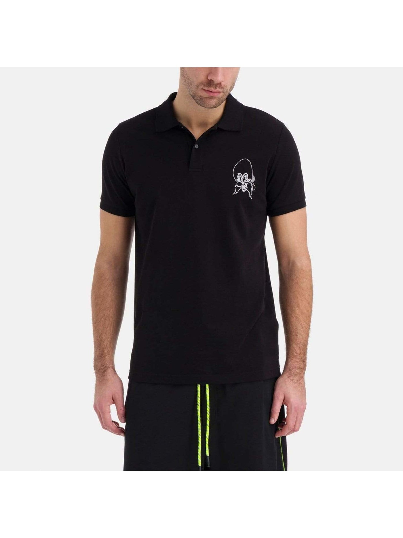 ICEBERG Mens Black Short Sleeve Classic Fit Stretch Polo S