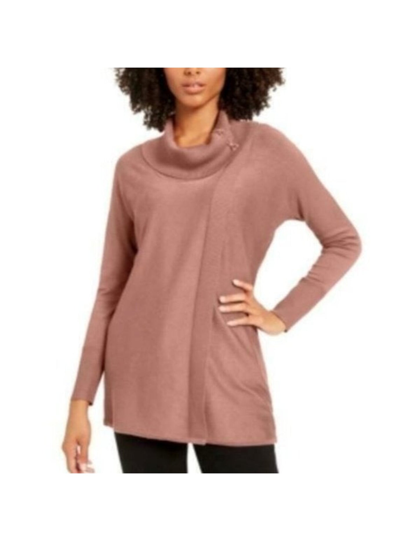 JM COLLECTION Womens Pink Stretch Long Sleeve Cowl Neck Evening Wrap Sweater XXL