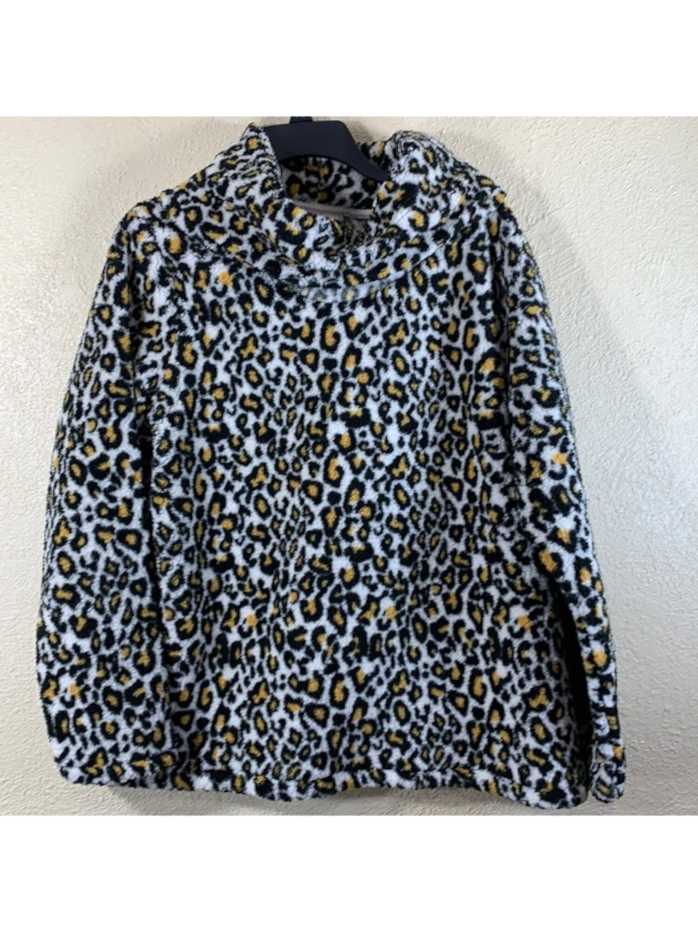 STYLE & COMPANY Womens Ivory Animal Print Long Sleeve Sweater Size: L