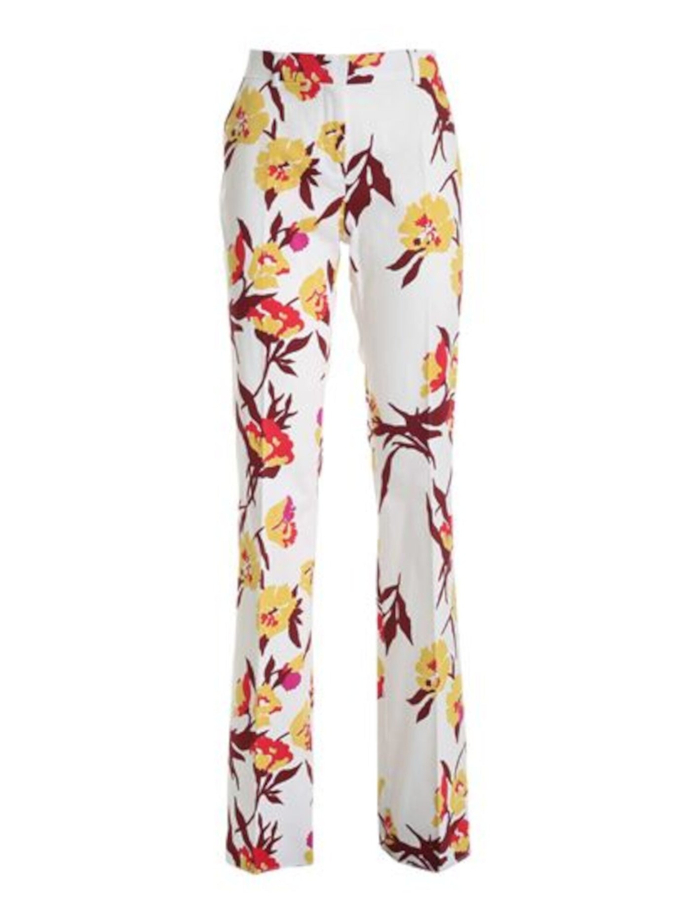 MAX MARA  STUDIO Womens Ivory Stretch Pocketed Floral Flare Pants 2