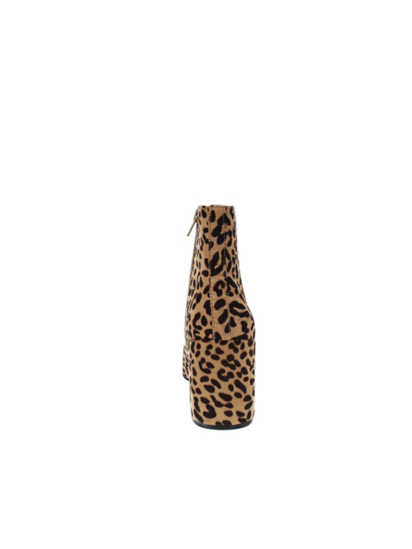 BAR III Womens Brown Leopard Print Comfort Gatlin Almond Toe Block Heel Zip-Up Booties 9 M