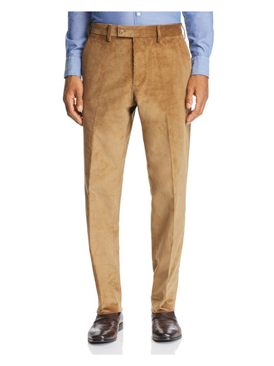The Mens store Mens Beige Flat Front, Tapered, Suit Separate Pants 40R