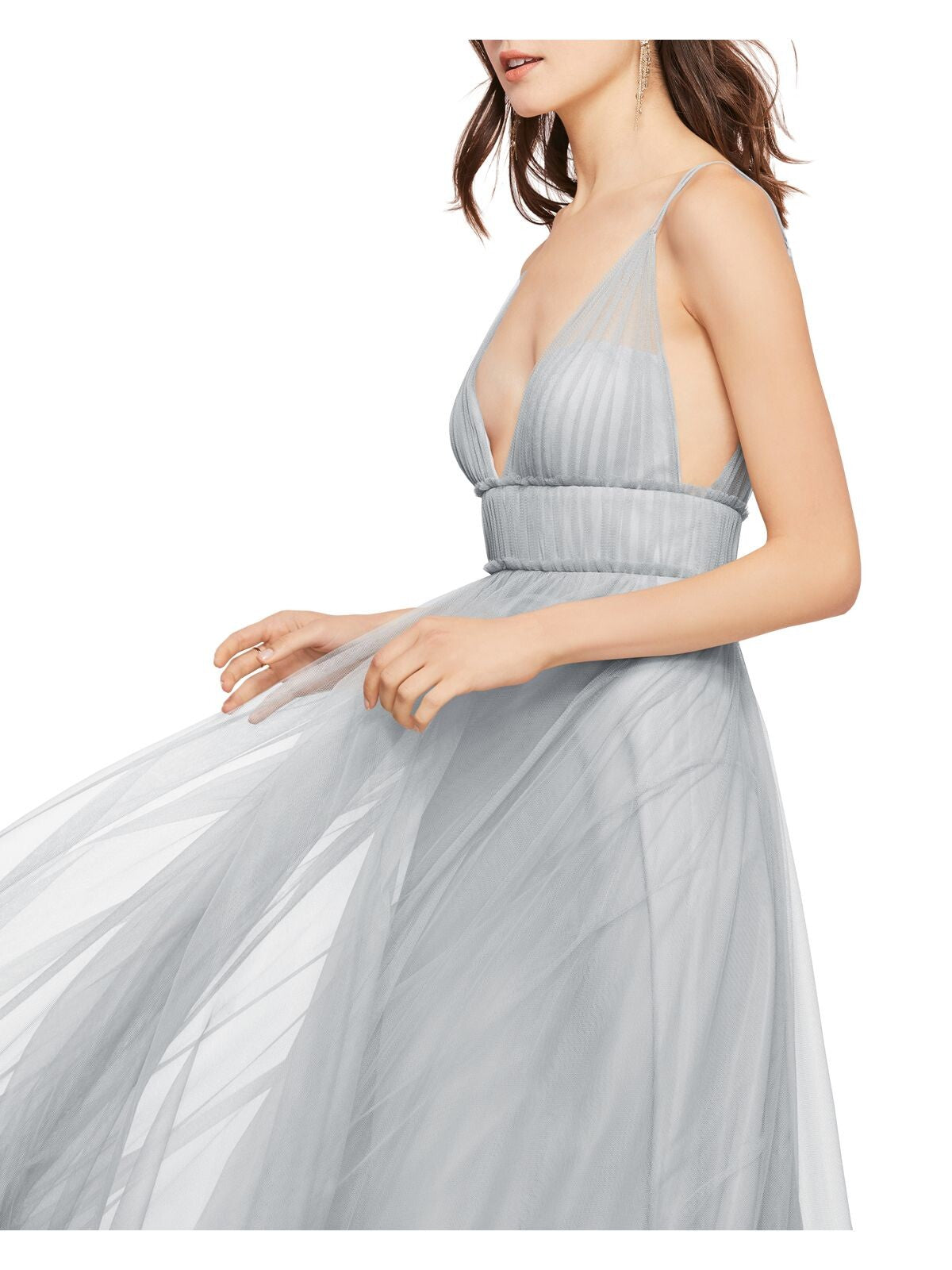 WTOO Womens Blue Sleeveless V Neck Full-Length Shift Formal Dress Size: 14