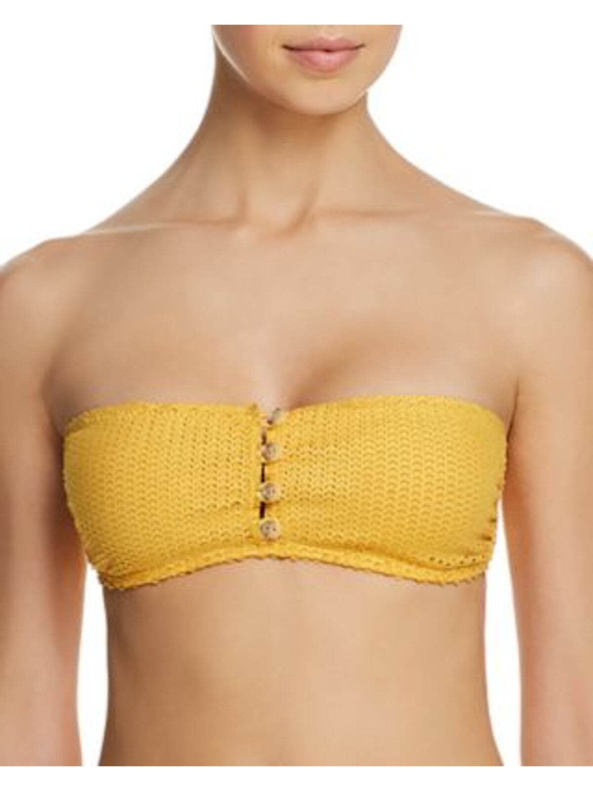 VIX PAULA HERMANNY Women's Yellow Bandeau Bikini Top XL