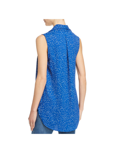EQUIPMENT FEMME Womens Blue Printed Sleeveless V Neck Top Size: XS