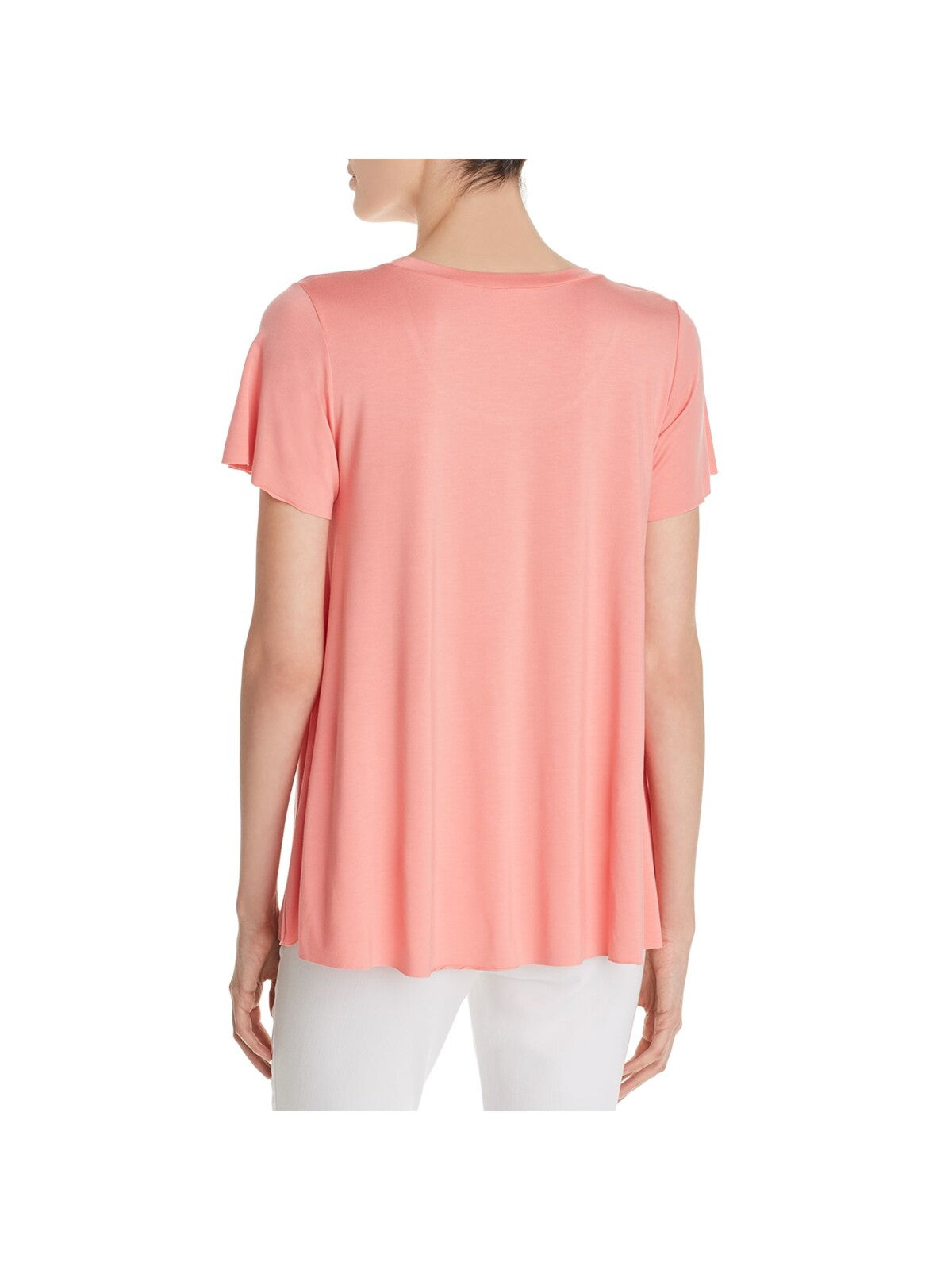 NOM Womens Coral Stretch Short Sleeve Scoop Neck T-Shirt Maternity XS