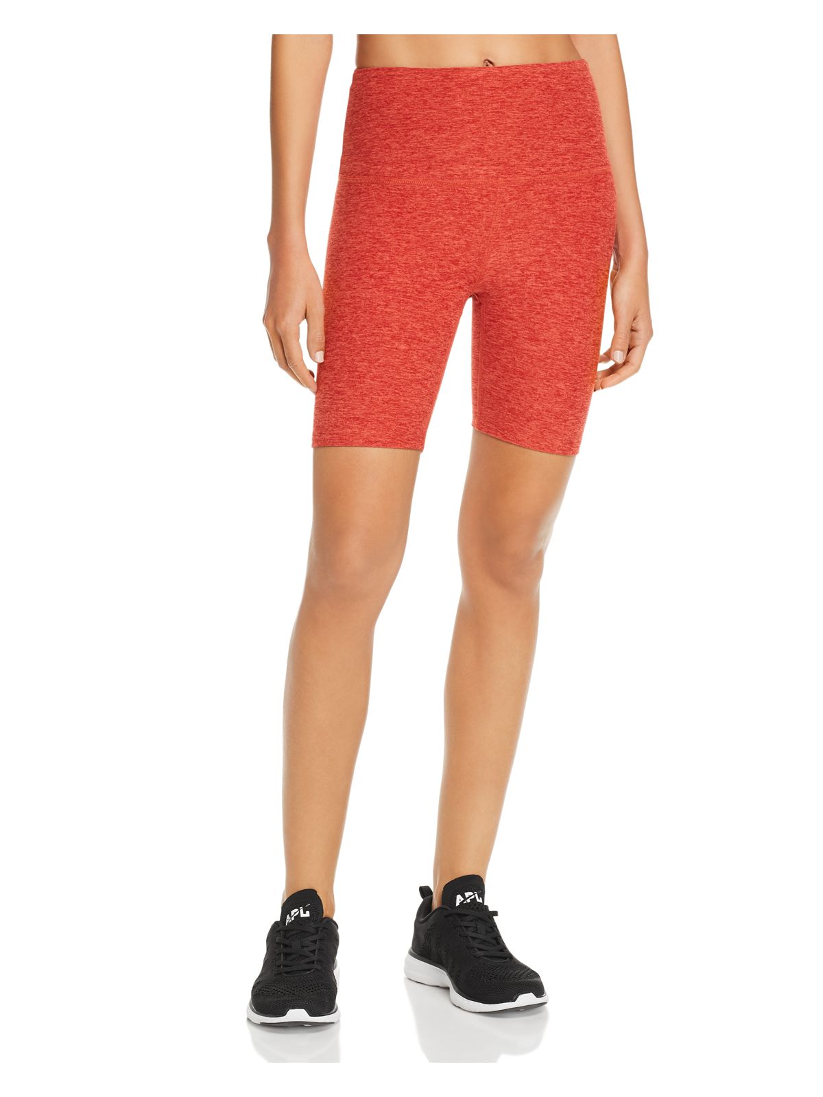 BEYOND YOGA Womens Red Stretch Heather Active Wear High Waist Shorts XS