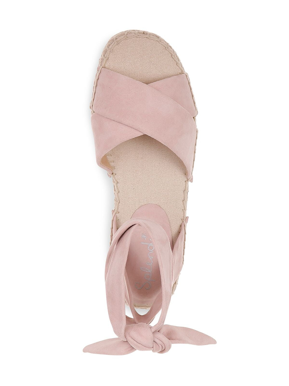 SPLENDID Womens Pink Crisscross Straps Padded Non-Slip Tereza Round Toe Platform Lace-Up Leather Espadrille Shoes 7 M