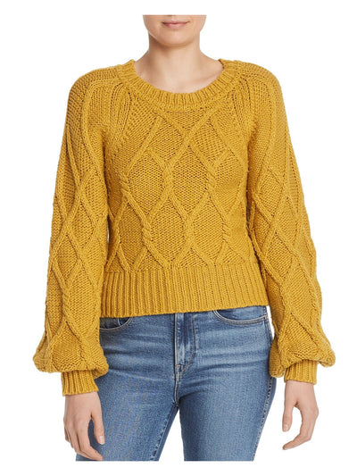 EQUIPMENT FEMME Womens Gold Long Sleeve Jewel Neck Sweater Size: L