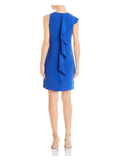 ADRIANNA PAPELL Womens Blue Polyester Sleeveless Sheath Cocktail Dress 4