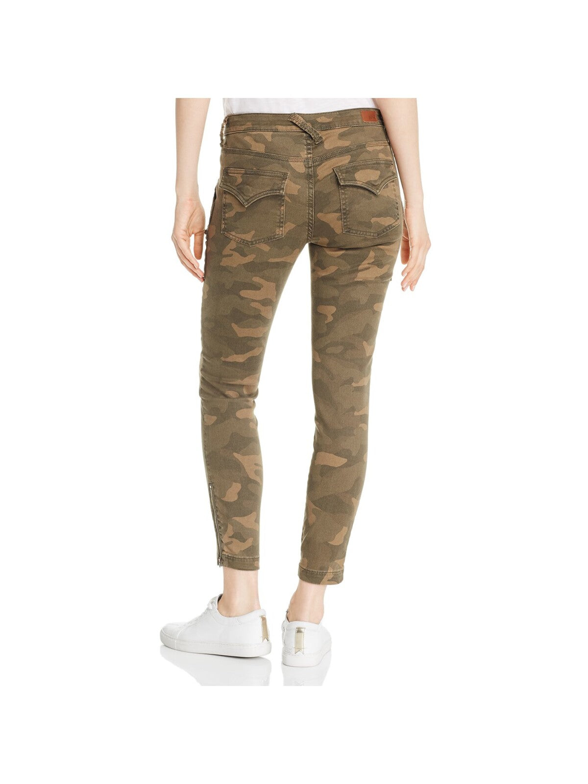 JOSIE Womens Green Stretch Zippered Pocketed Cargo Camouflage Skinny Pants 24