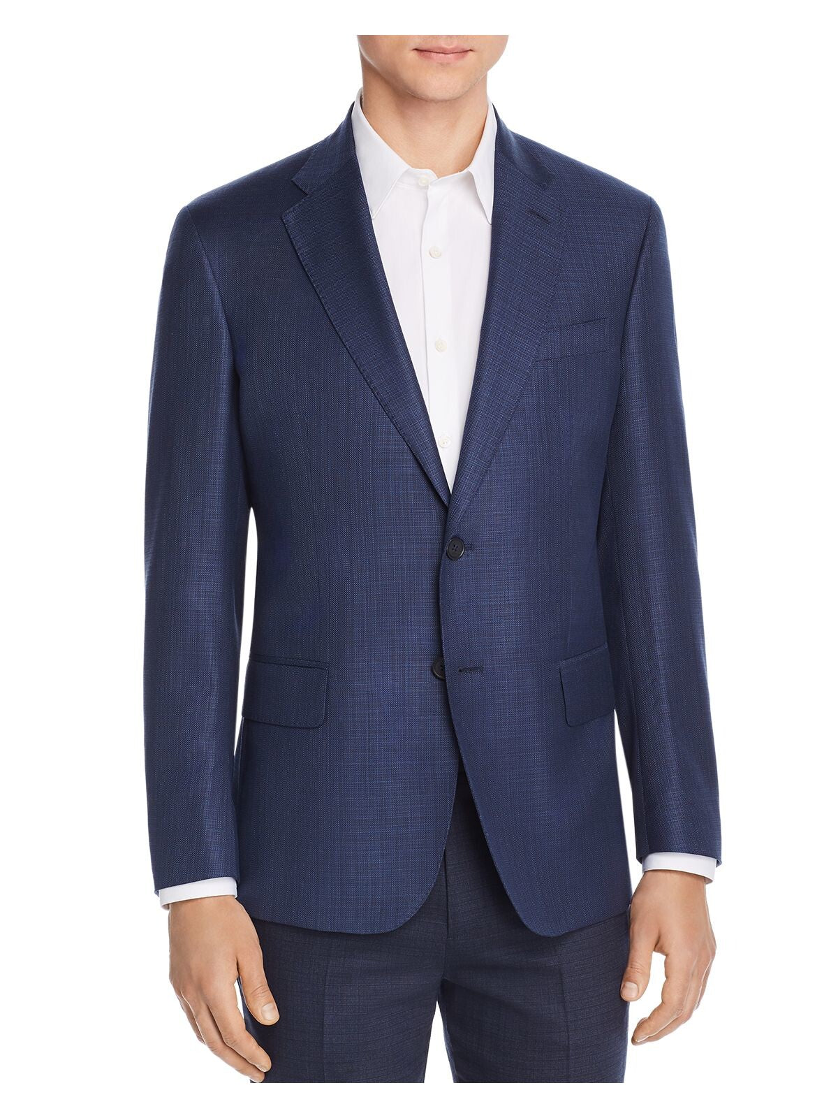 The Mens store Mens Hopsack Blue Single Breasted, Regular Fit Blazer Sport Coat 42R