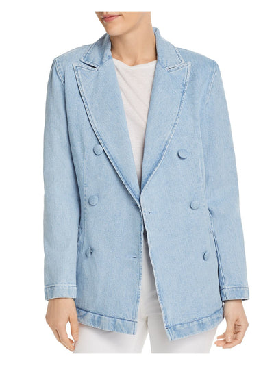 KSENIA SCHNAIDER Womens Light Blue Peacoat Jacket Size: XS