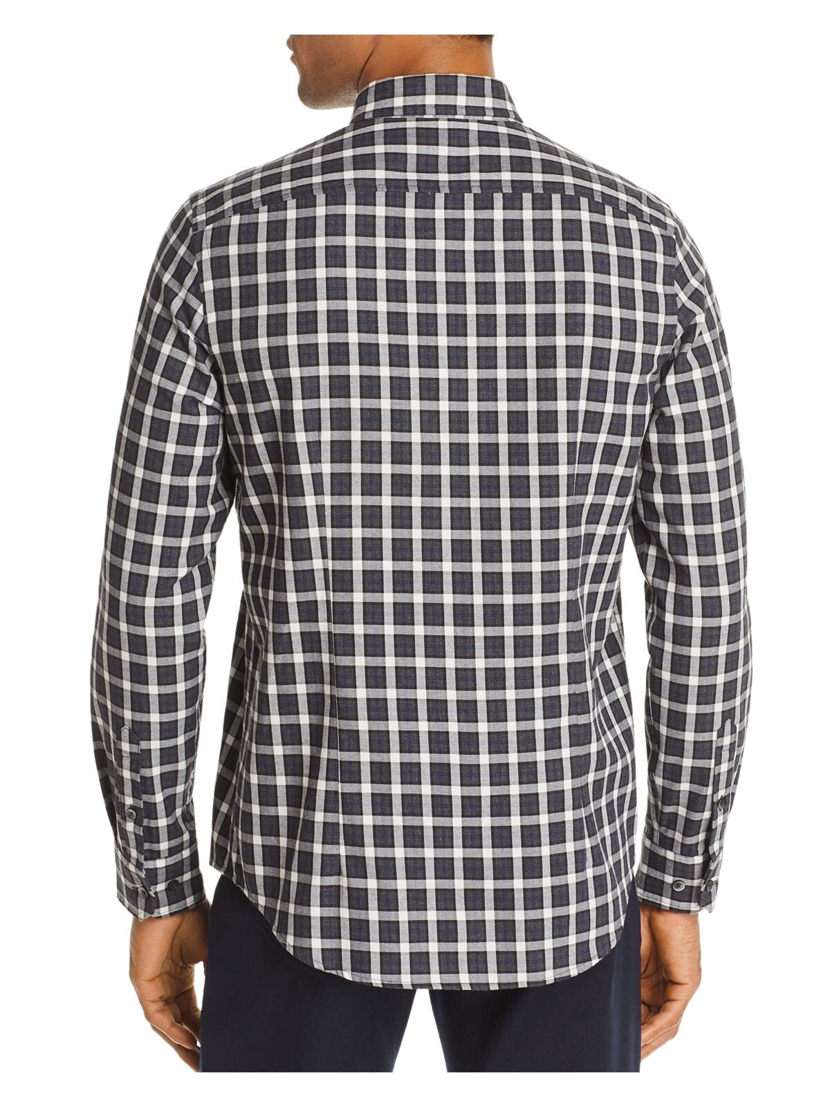 The Mens store Mens Gray Plaid Classic Fit Casual Shirt M
