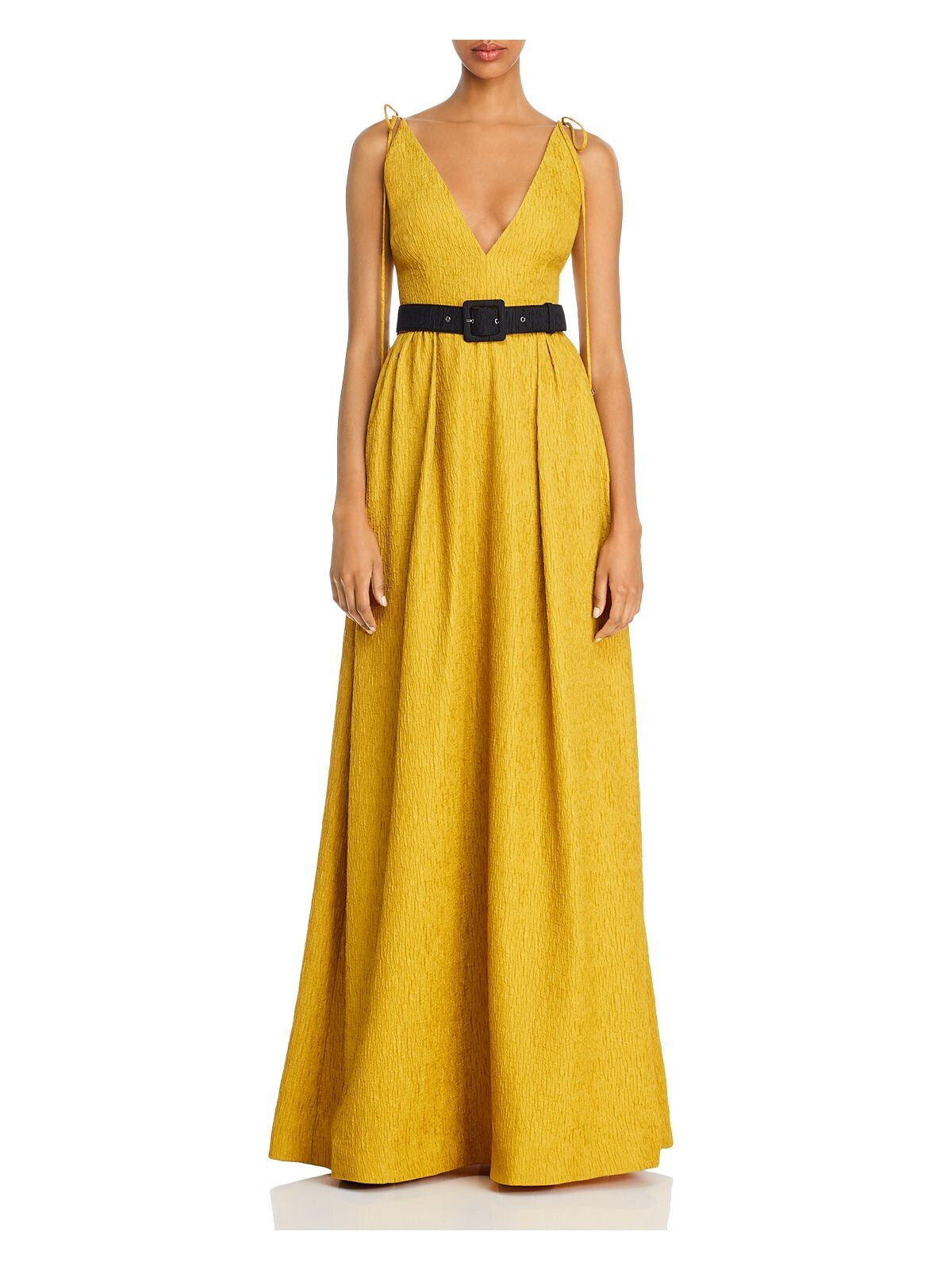 REBECCA VALLANCE Womens Yellow Sleeveless Empire Waist Evening Dress 0