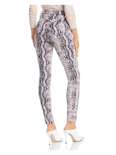 Sunset & Spring Womens Ivory Snake Print Skinny Pants XS