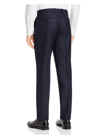 THEORY Mens Mayer Bowen Blue Flat Front, Tapered, Speckle Classic Fit Pants 29