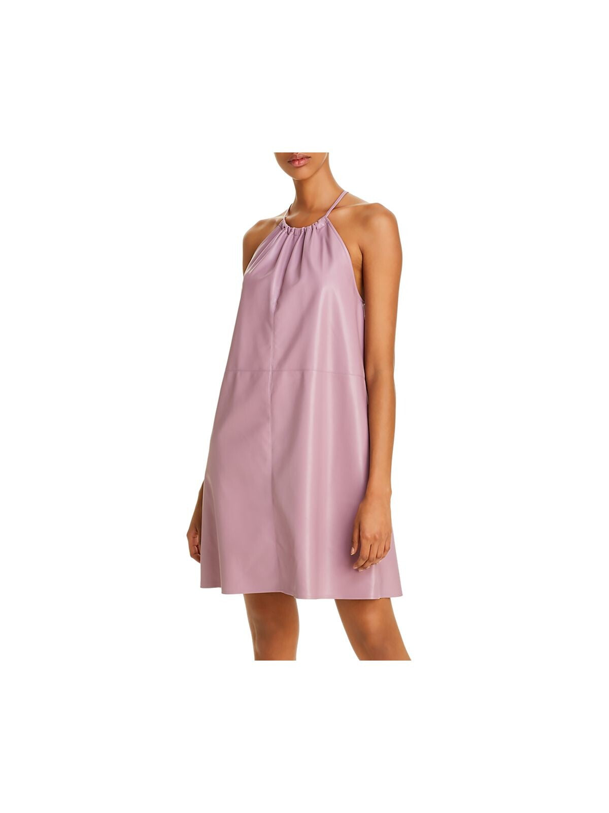 Áeron Womens Pink Sleeveless Halter Above The Knee Shift Dress Size: 34