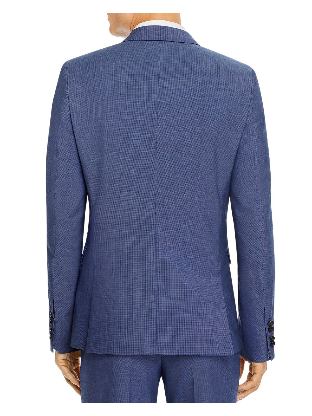 HUGO BOSS Mens Blue Single Breasted, Wool Blend Suit Jacket 44R