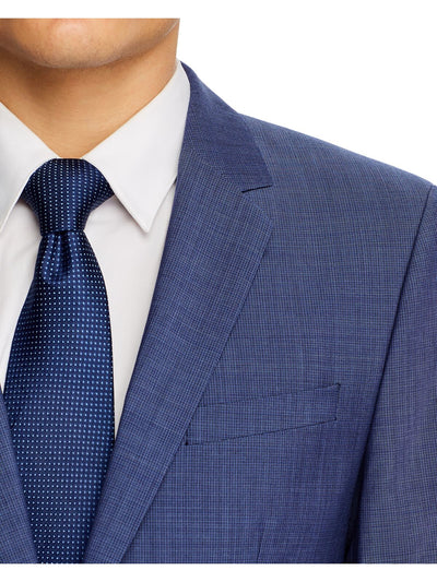 HUGO BOSS Mens Blue Single Breasted, Wool Blend Suit Jacket 46R