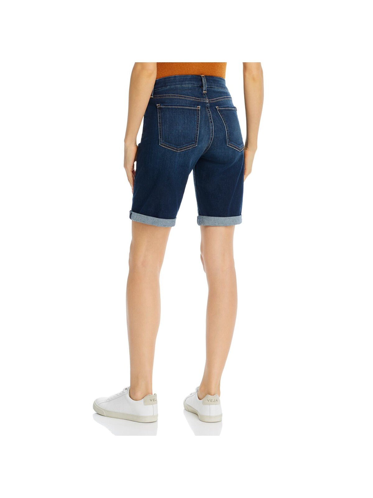 Jen 7 By 7 For All Mankind Womens Blue Stretch Pocketed Bermuda Shorts 2