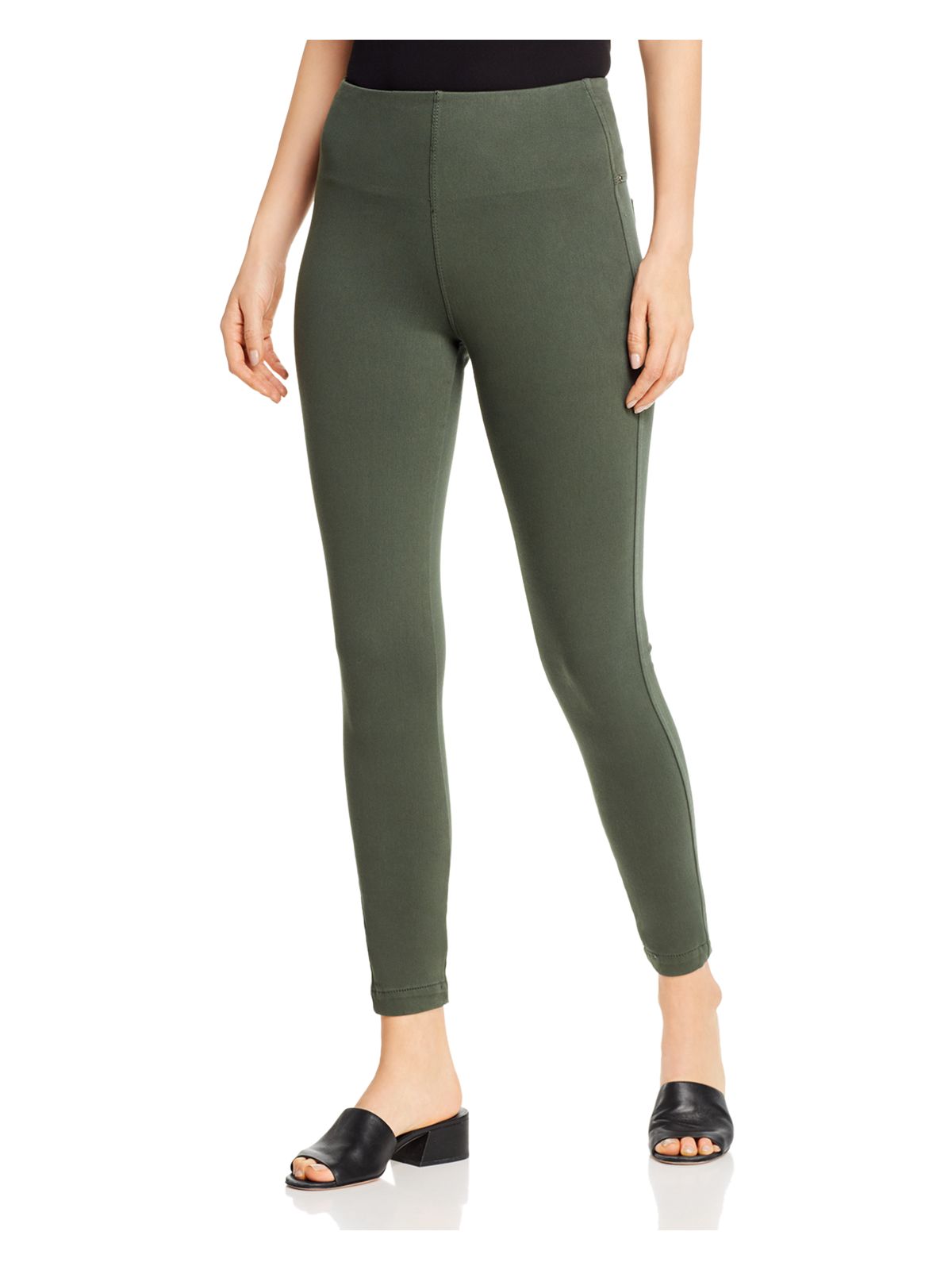 LYSSE Womens Green Stretch Pocketed Ankle High Waist Leggings S