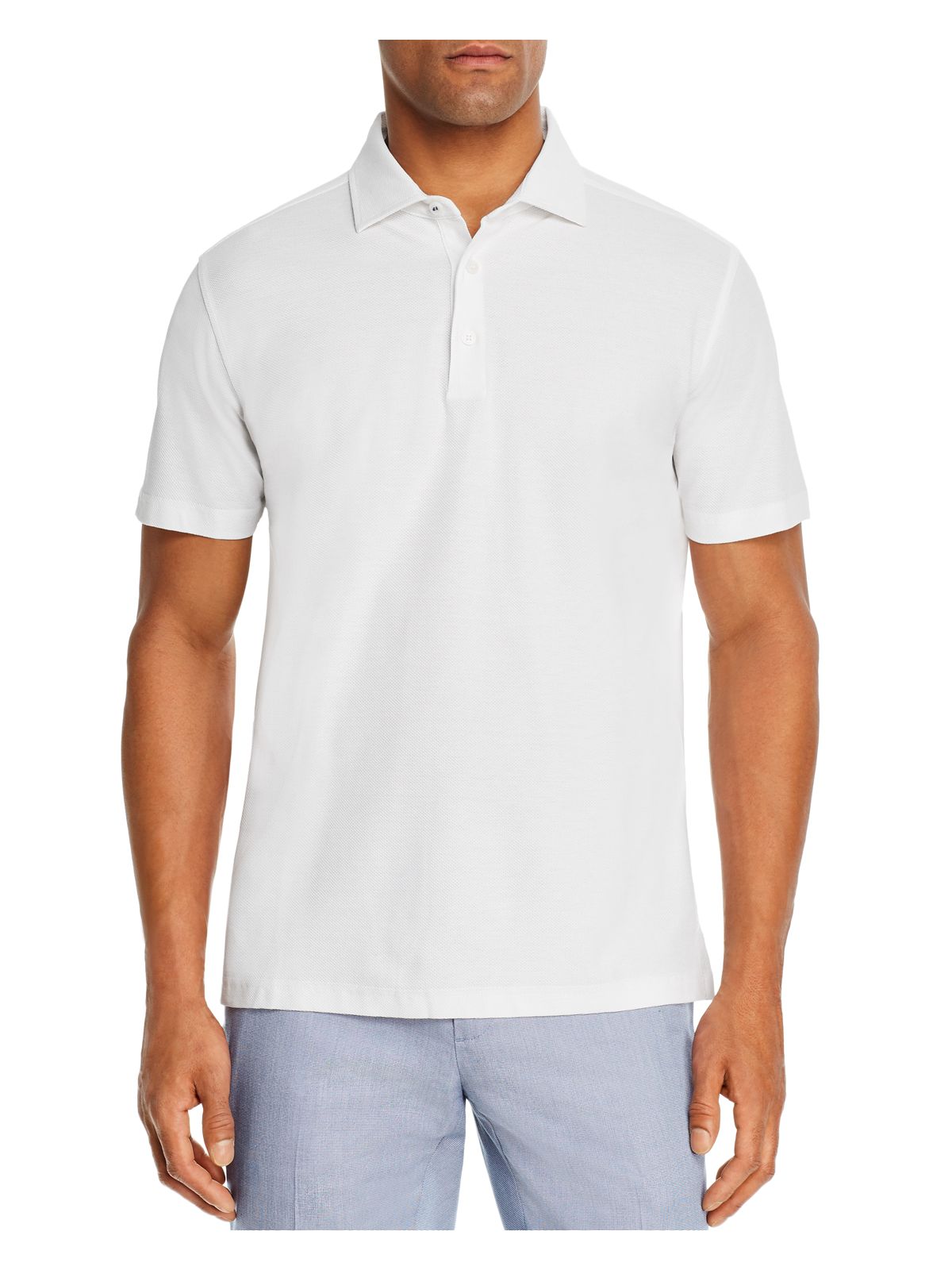 DYLAN GRAY Mens White Short Sleeve Classic Fit Polo S