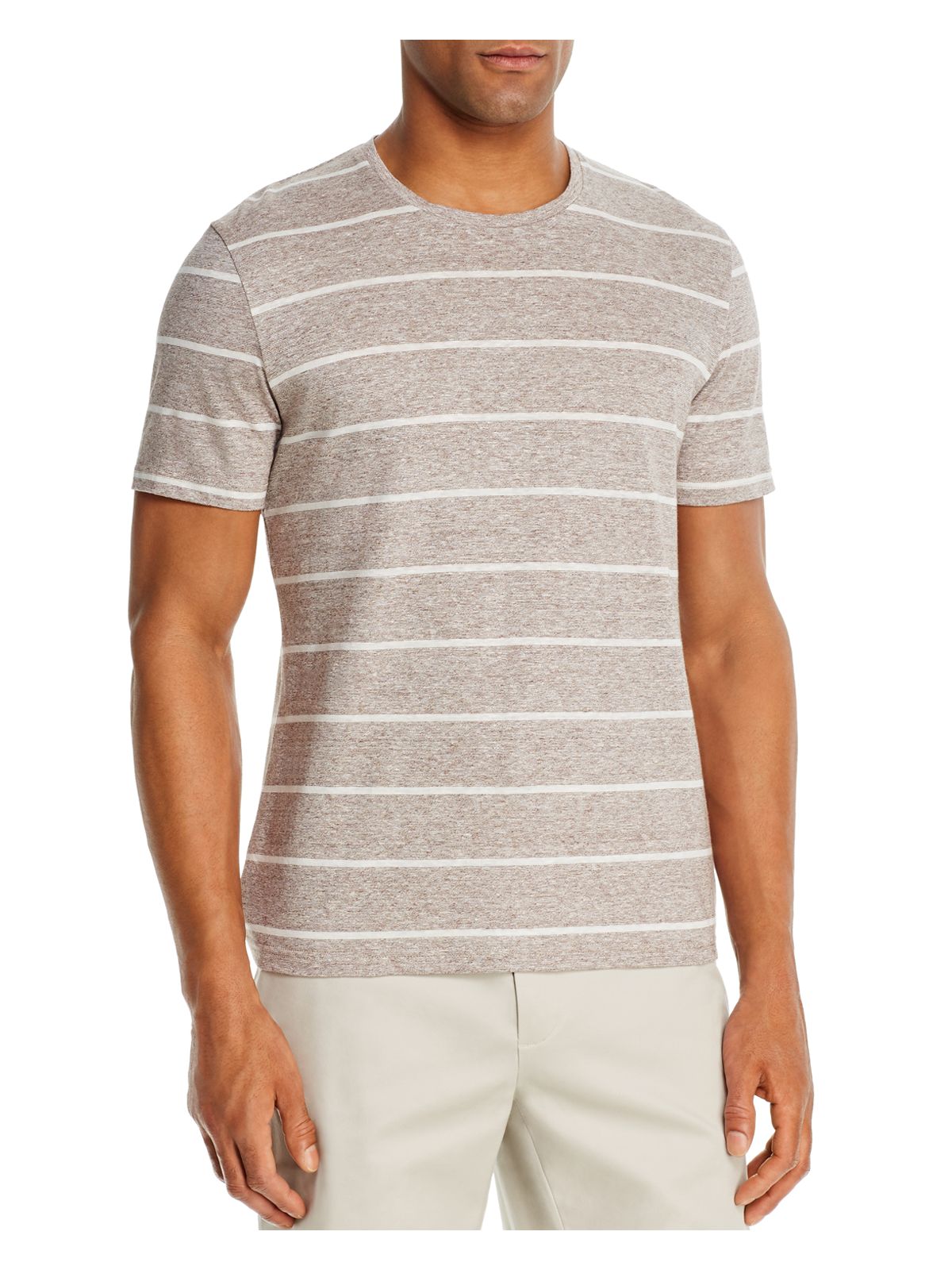 DYLAN GRAY Mens Brown Striped Short Sleeve Casual Shirt XL