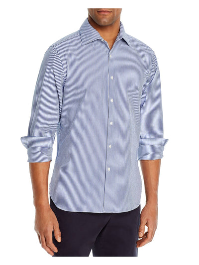 The Mens store Mens Navy Pinstripe Long Sleeve Button Down Casual Shirt XL