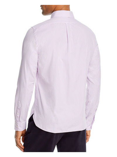 The Mens store Mens Purple Pinstripe Long Sleeve Button Down Casual Shirt L