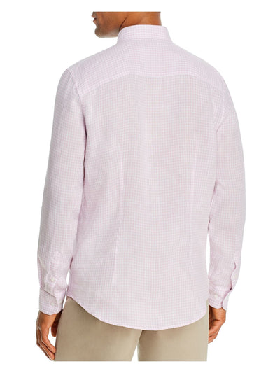 The Mens store Mens Pink Check Long Sleeve Button Down Casual Shirt S