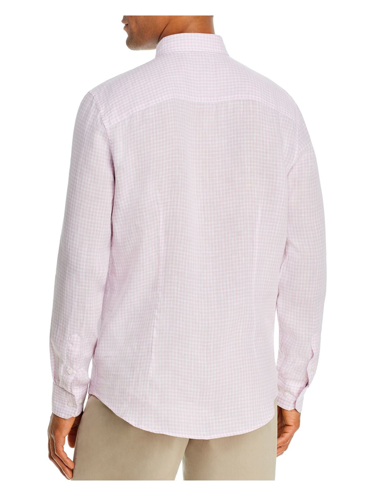 The Mens store Mens Pink Check Long Sleeve Button Down Casual Shirt XL