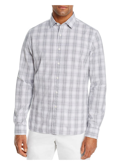 The Mens store Mens Gray Tartan Plaid Casual Shirt 2XL