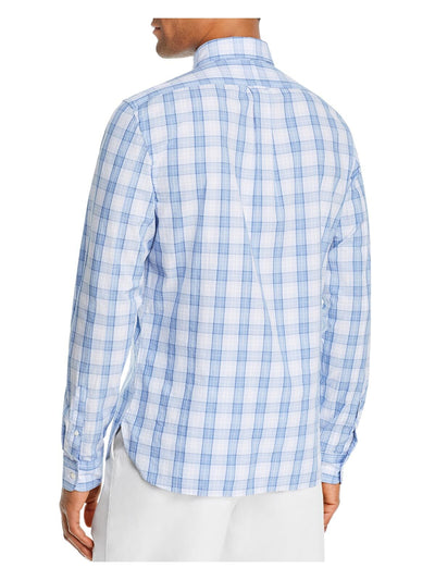 The Mens store Mens Blue Tartan Plaid Casual Shirt 2XL