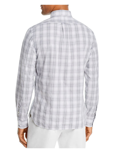 The Mens store Mens Gray Tartan Plaid Collared Shirt S