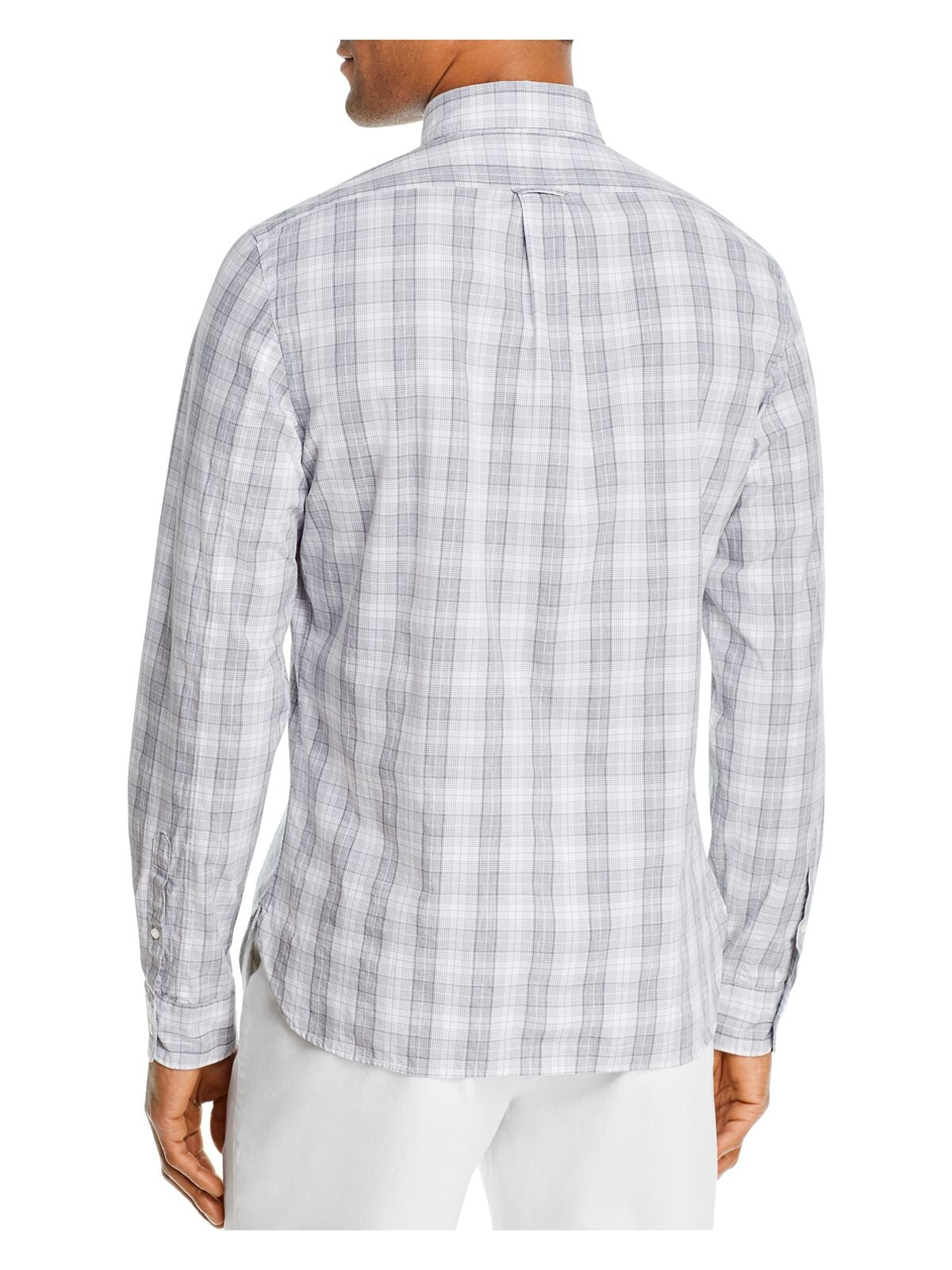 The Mens store Mens Gray Tartan Plaid Casual Shirt XL