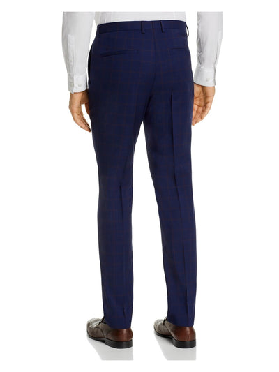 HUGO BOSS Mens Blue Tapered, Slim Fit Wool Blend Suit Separate Pants 32R