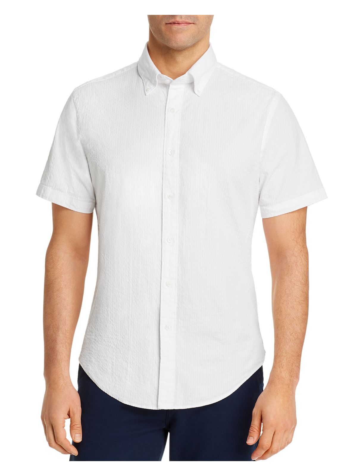The Mens store Mens White Short Sleeve Button Down Casual Shirt L