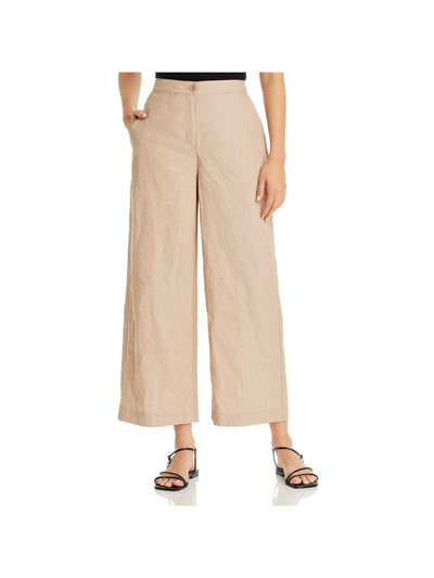EILEEN FISHER Womens Beige Pocketed Zippered Ankle Wide Leg Pants 12