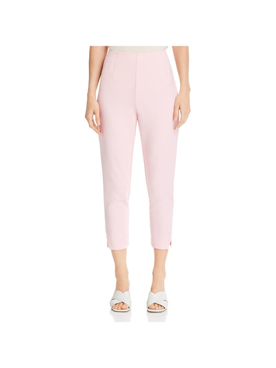 CUPCAKES AND CASHMERE Womens Pink Stretch Zippered Cropped Split Hems Wear To Work High Waist Pants 4